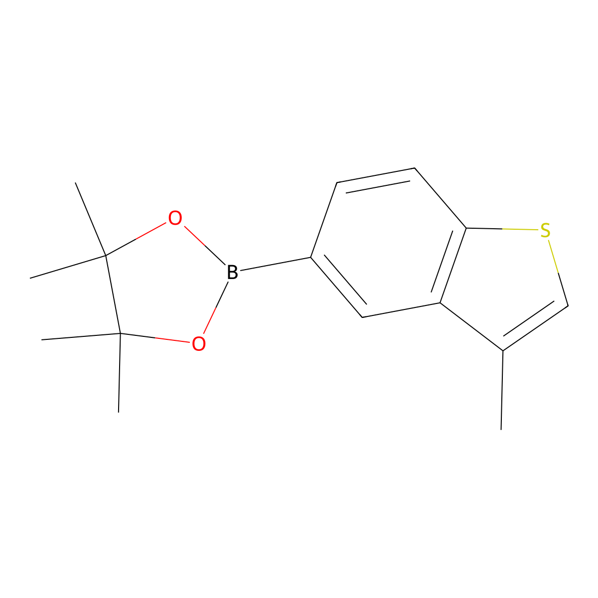 4,4,5,5-Tetramethyl-2-(3-methylbenzo[b]thiophen-5-yl)-1,3,2-dioxaborolane molecular structure, CAS 1404110-11-7