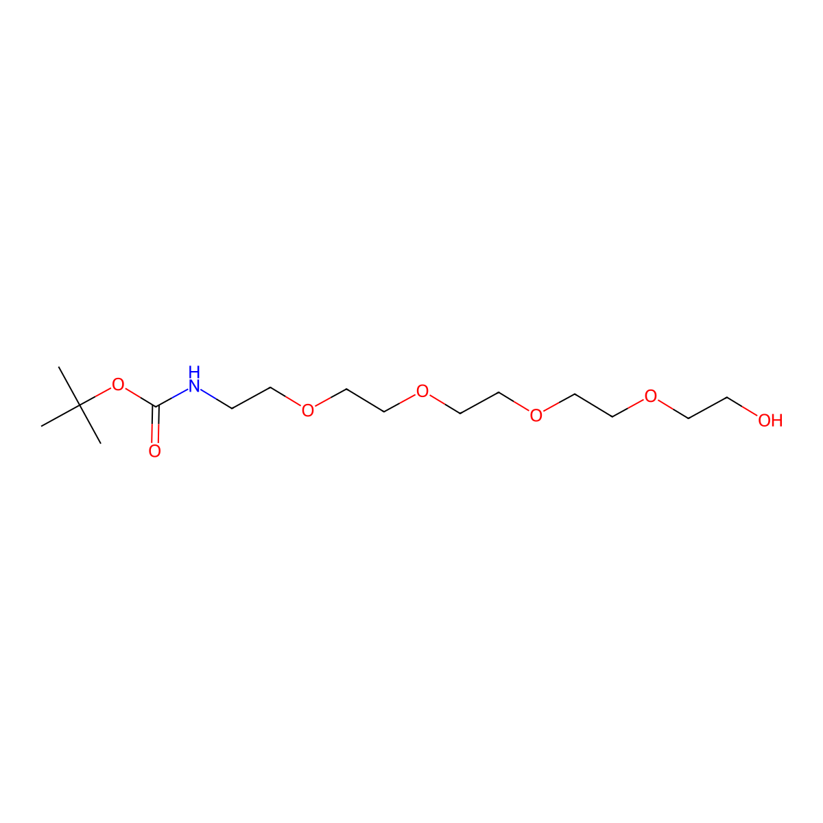 tert-Butyl N-[2-[2-[2-[2-(2-hydroxyethoxy)ethoxy]ethoxy]ethoxy]ethyl]carbamate molecular structure, CAS 1404111-67-6