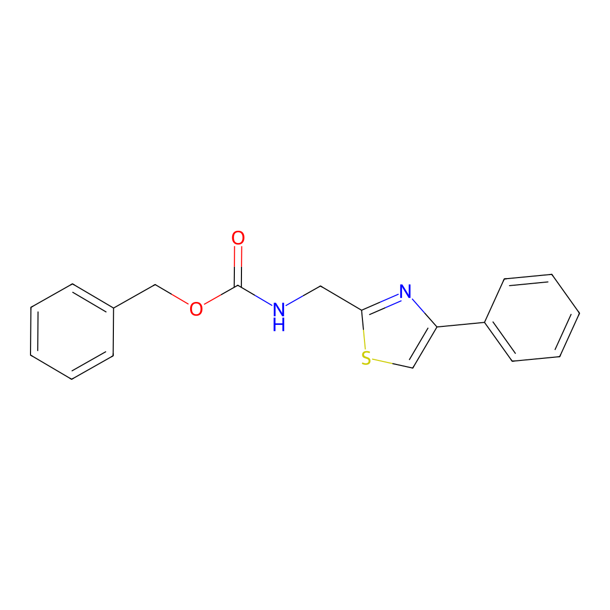 benzyl N-[(4-phenyl-1,3-thiazol-2-yl)methyl]carbamate molecular structure, CAS 1404113-49-0