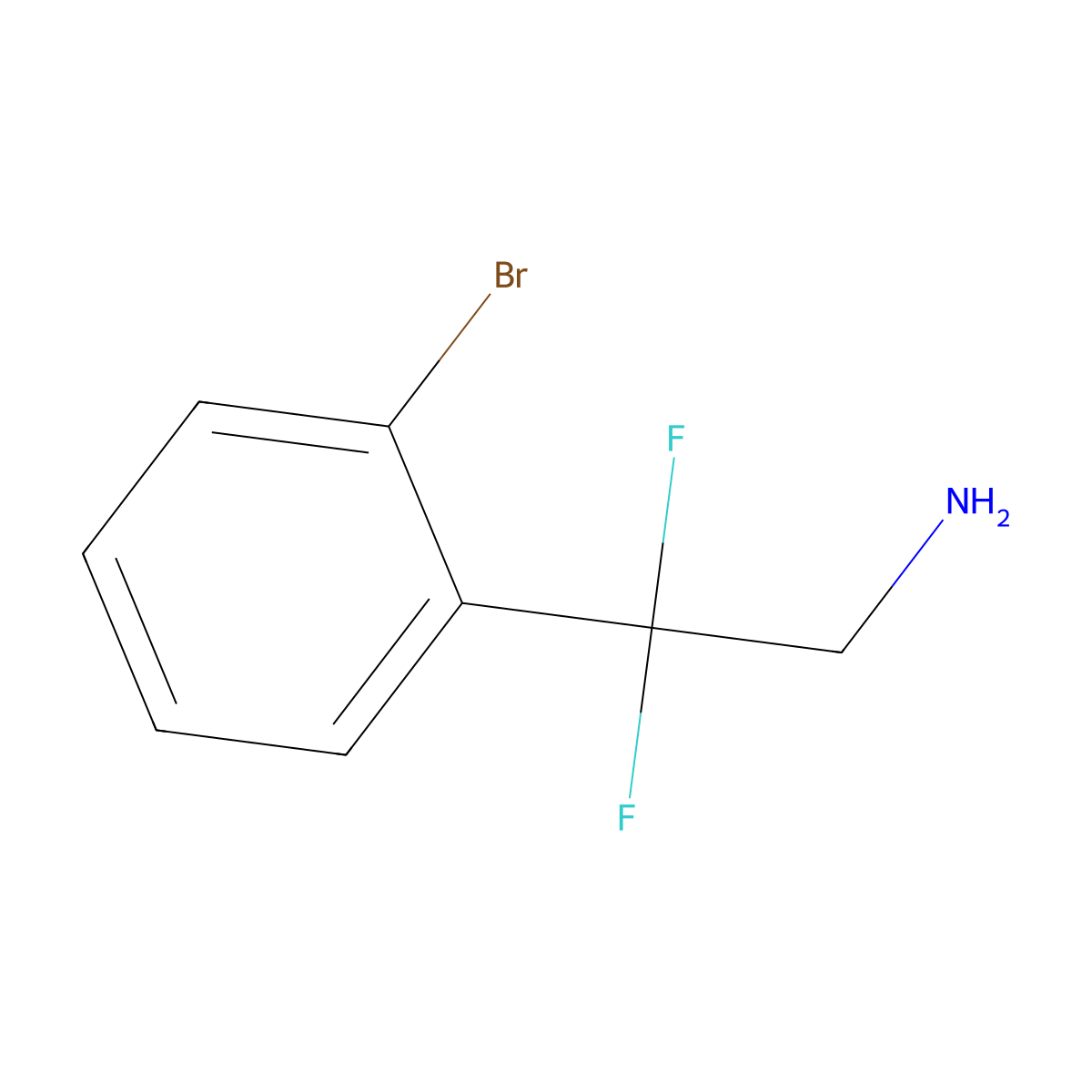 2-(2-Bromophenyl)-2,2-difluoroethan-1-amine molecular structure, CAS 1404115-27-0