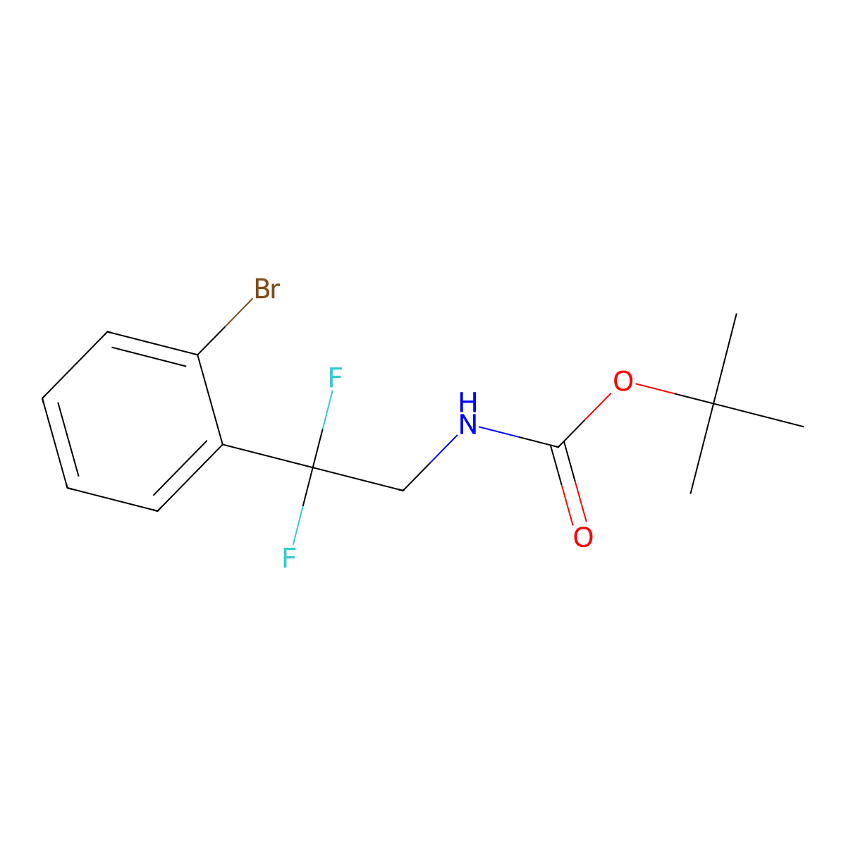 tert-butyl N-[2-(2-bromophenyl)-2,2-difluoroethyl]carbamate molecular structure, CAS 1404115-28-1