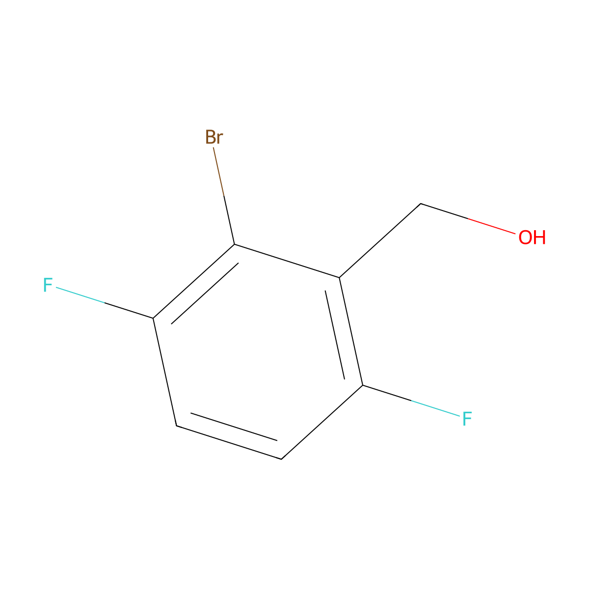 2-Bromo-3,6-difluorobenzyl alcohol molecular structure, CAS 1404115-38-3