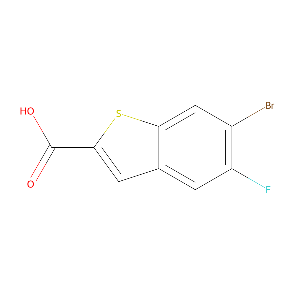 6-Bromo-5-fluorobenzo[b]thiophene-2-carboxylic acid molecular structure, CAS 1404119-49-8