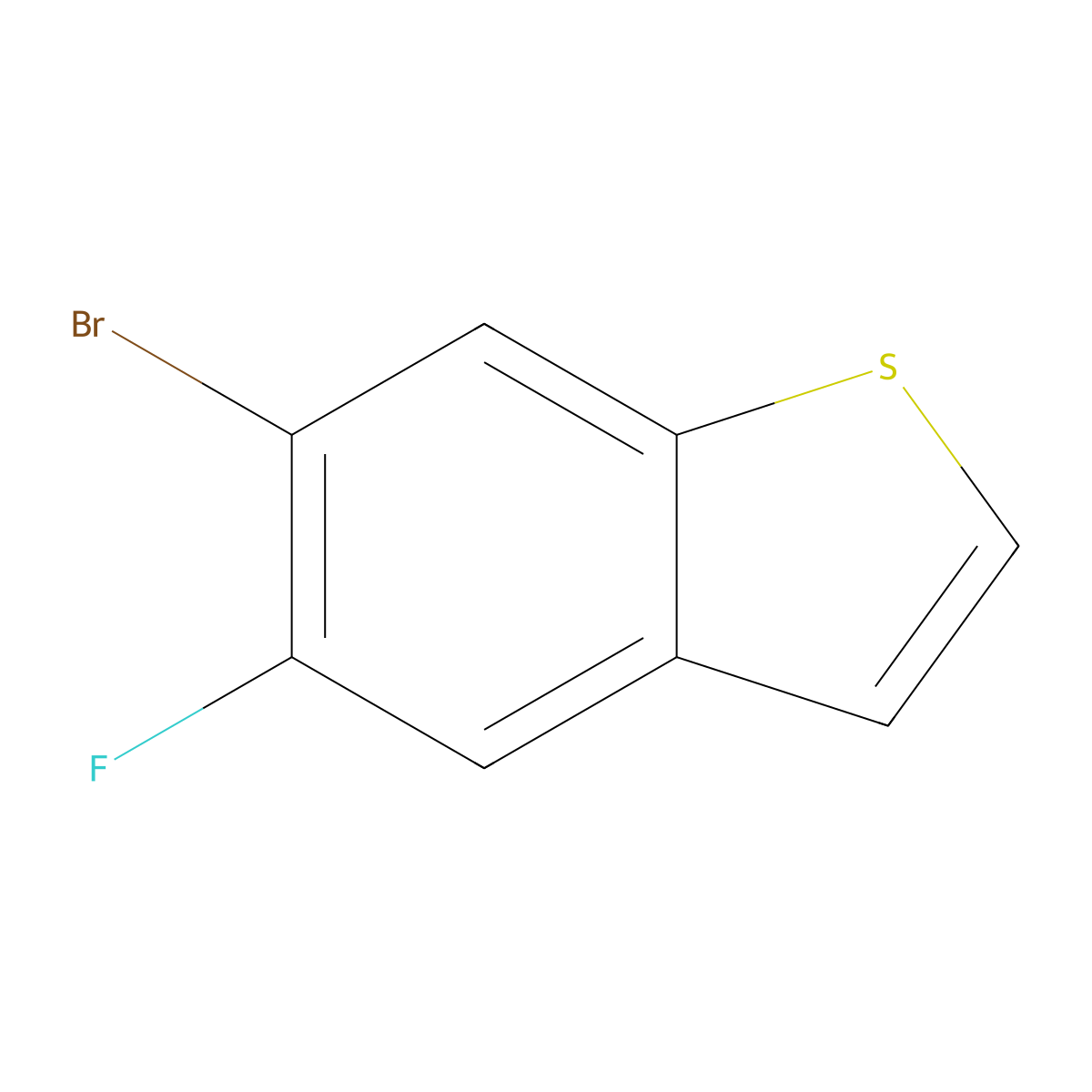 Benzo[b]thiophene, 6-bromo-5-fluoro- molecular structure, CAS 1404119-50-1