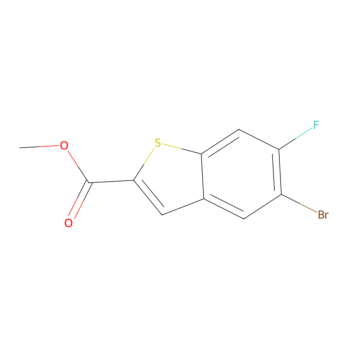 Methyl 5-bromo-6-fluorobenzo[b]thiophene-2-carboxylate molecular structure, CAS 1404119-52-3