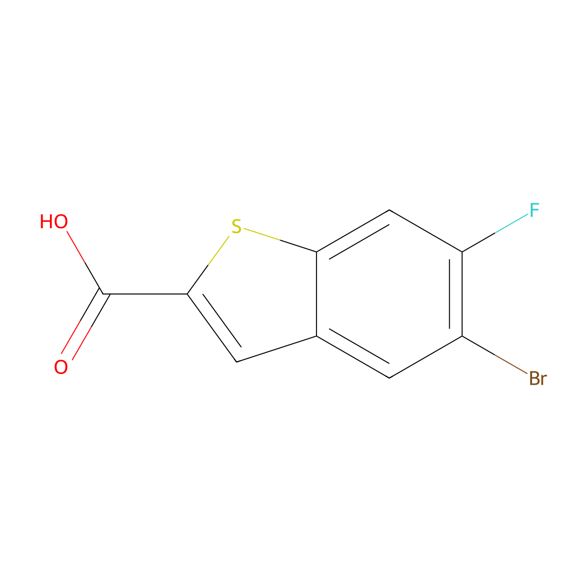 5-Bromo-6-fluorobenzo[b]thiophene-2-carboxylic acid molecular structure, CAS 1404119-53-4