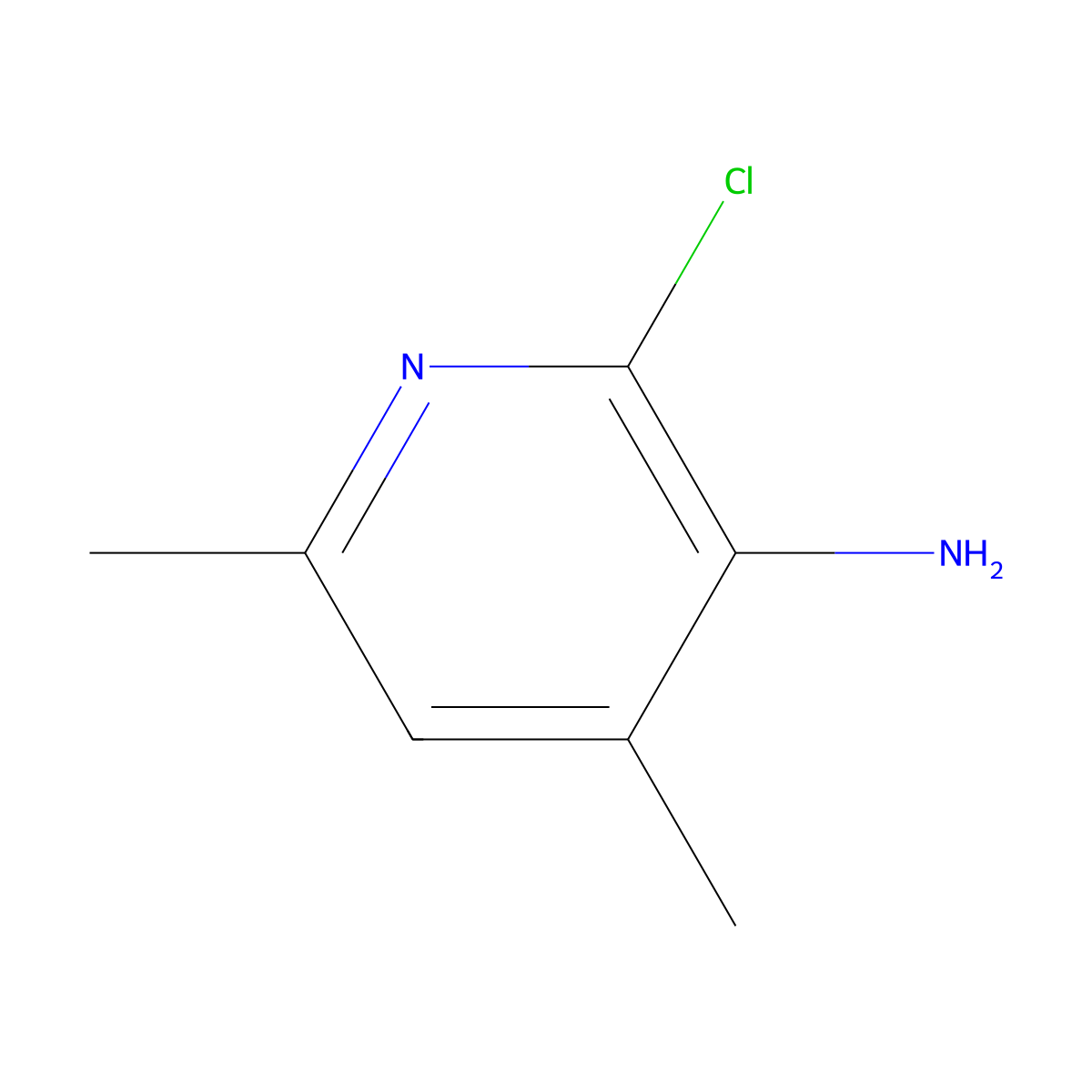 2-Chloro-4,6-dimethylpyridin-3-amine molecular structure, CAS 140413-40-7