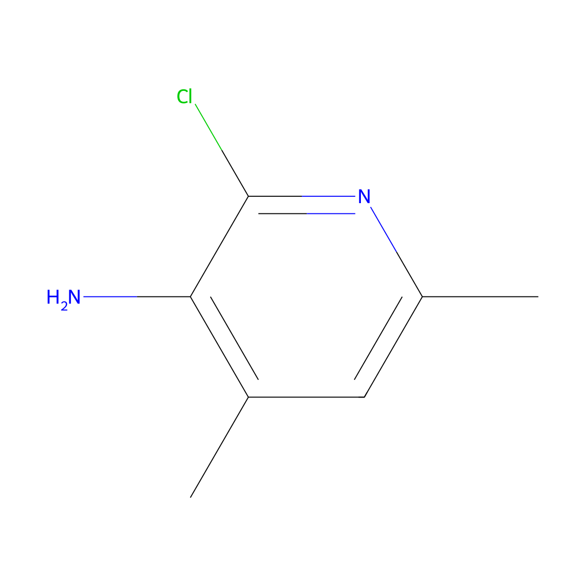 2-Chloro-4,6-dimethylpyridin-3-amine molecular structure, CAS 140413-40-7