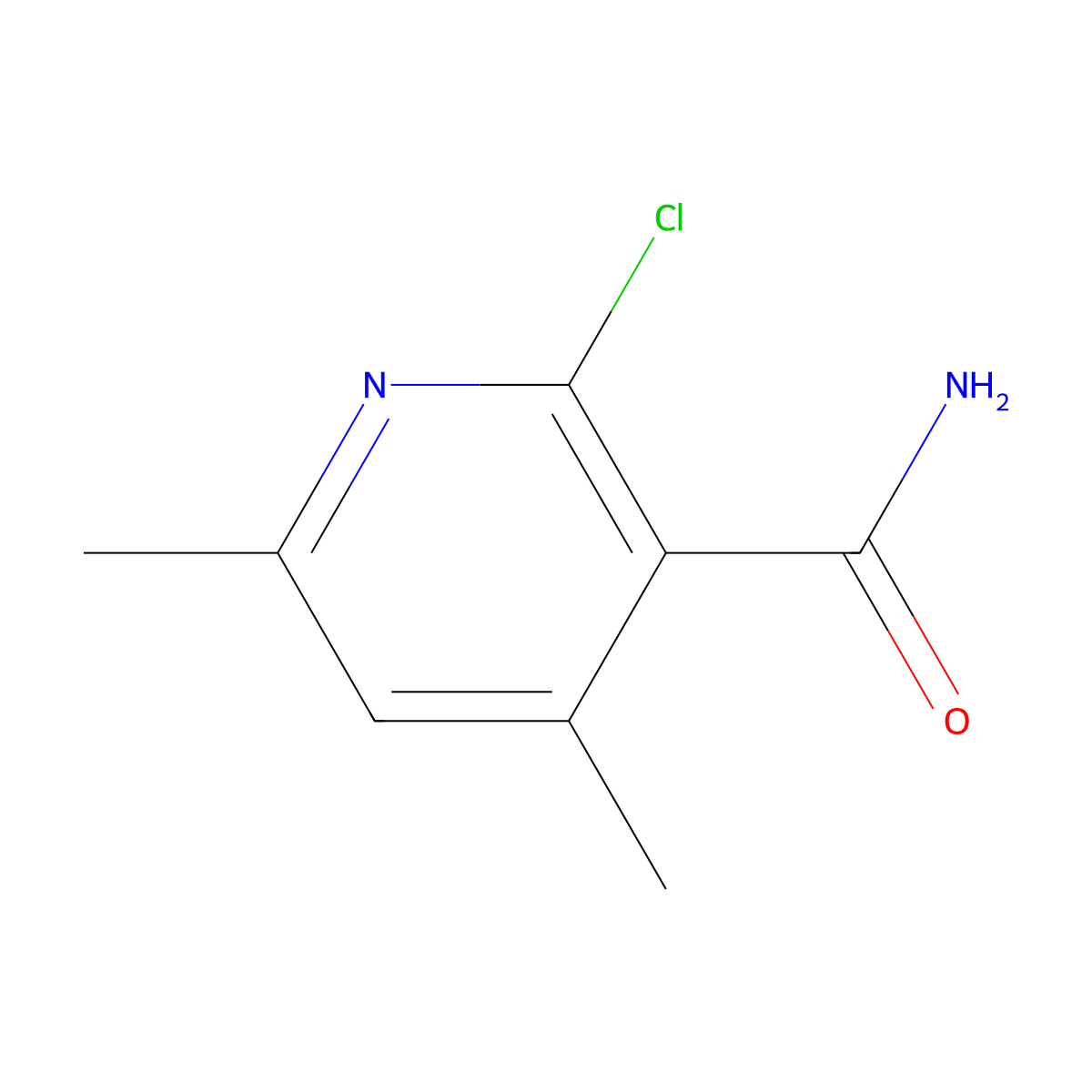 2-Chloro-4,6-dimethylnicotinamide molecular structure, CAS 140413-44-1