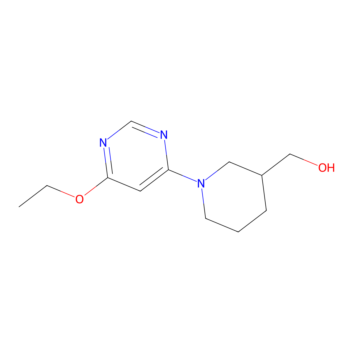 (1-(6-Ethoxypyrimidin-4-yl)piperidin-3-yl)methanol molecular structure, CAS 1404192-13-7