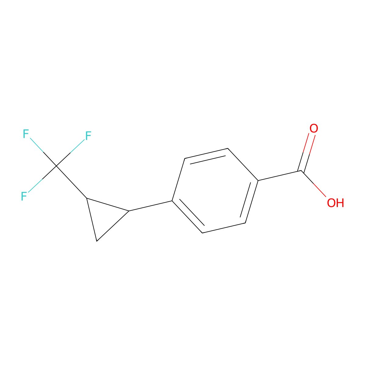 4-[(1R,2R)-2-(trifluoromethyl)cyclopropyl]benzoic acid molecular structure, CAS 1404192-14-8