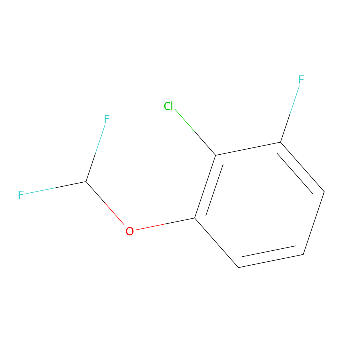 2-Chloro-1-(difluoromethoxy)-3-fluorobenzene molecular structure, CAS 1404193-54-9