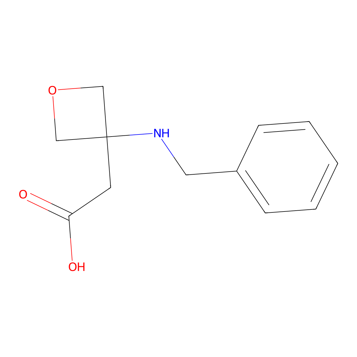2-(3-(Benzylamino)oxetan-3-yl)acetic acid molecular structure, CAS 1404193-72-1