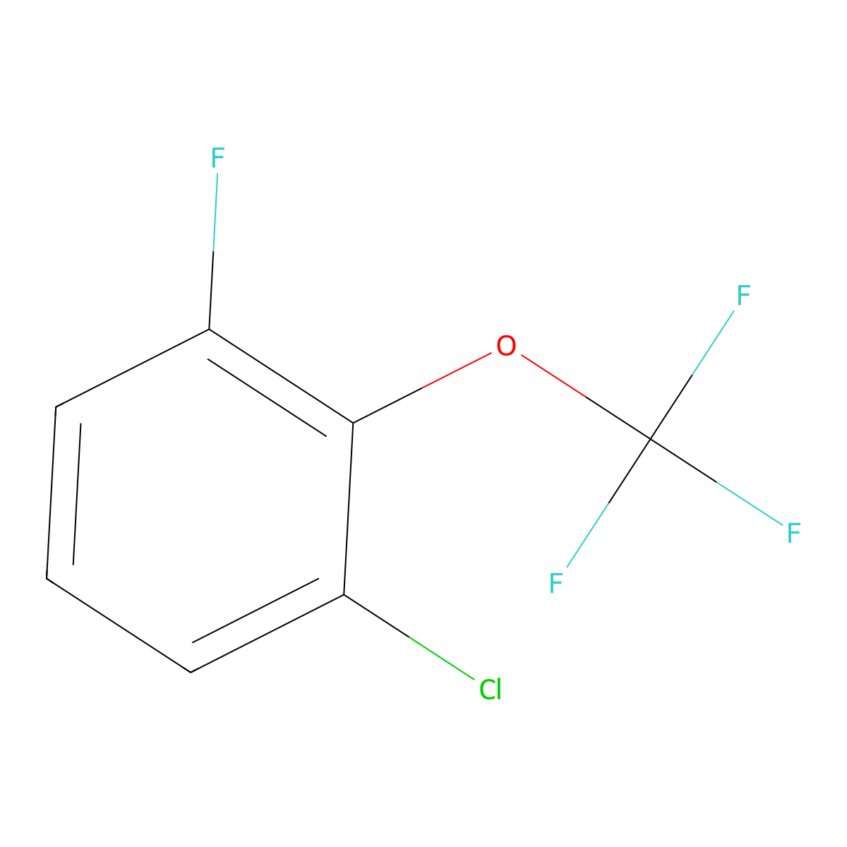 1-Chloro-3-fluoro-2-(trifluoromethoxy)benzene molecular structure, CAS 1404193-77-6