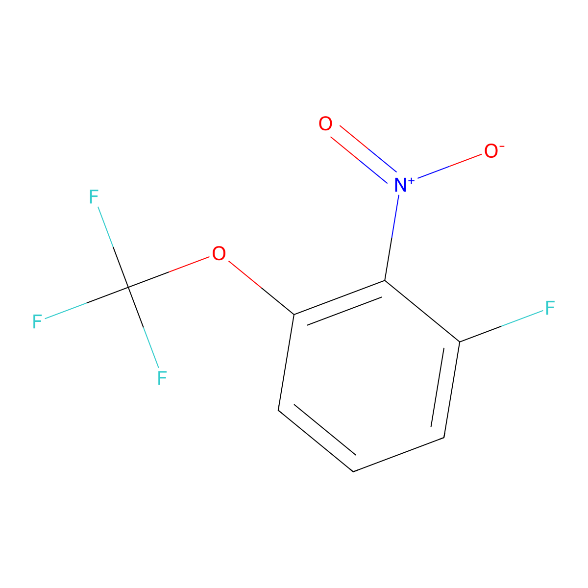 1-Fluoro-2-nitro-3-(trifluoromethoxy)benzene molecular structure, CAS 1404193-85-6
