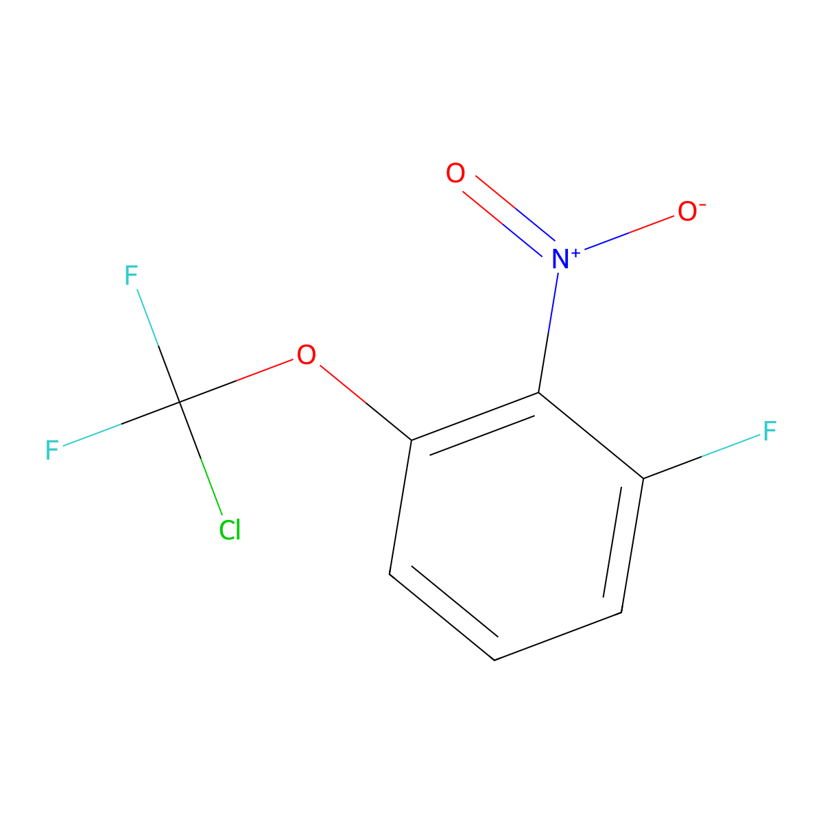 1-[Chloro(difluoro)methoxy]-3-fluoro-2-nitro-benzene molecular structure, CAS 1404193-86-7