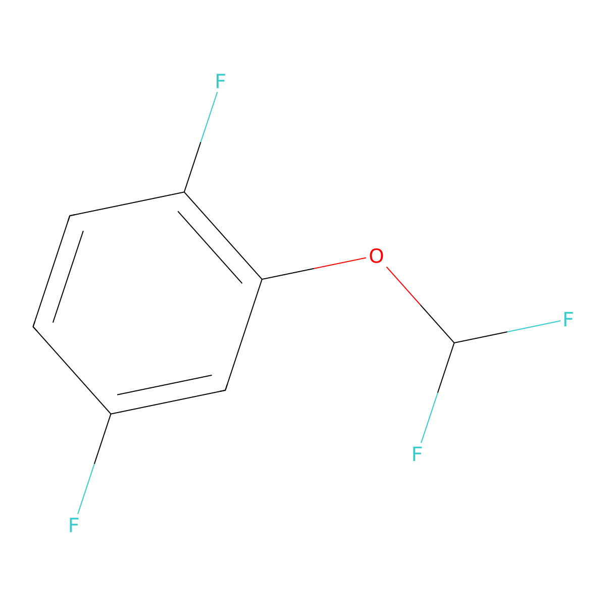2-(Difluoromethoxy)-1,4-difluorobenzene molecular structure, CAS 1404193-91-4