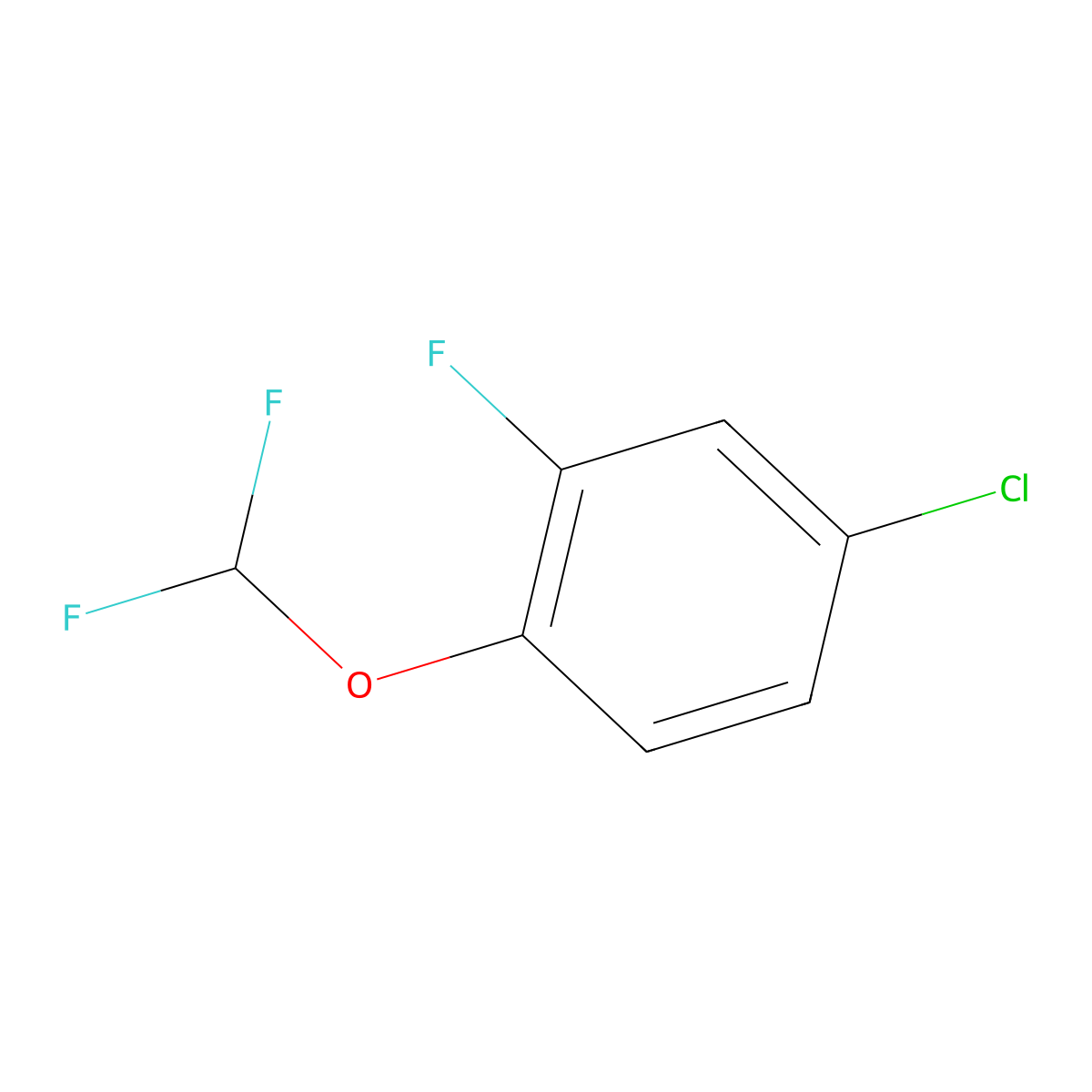 4-Chloro-1-(difluoromethoxy)-2-fluorobenzene molecular structure, CAS 1404194-13-3
