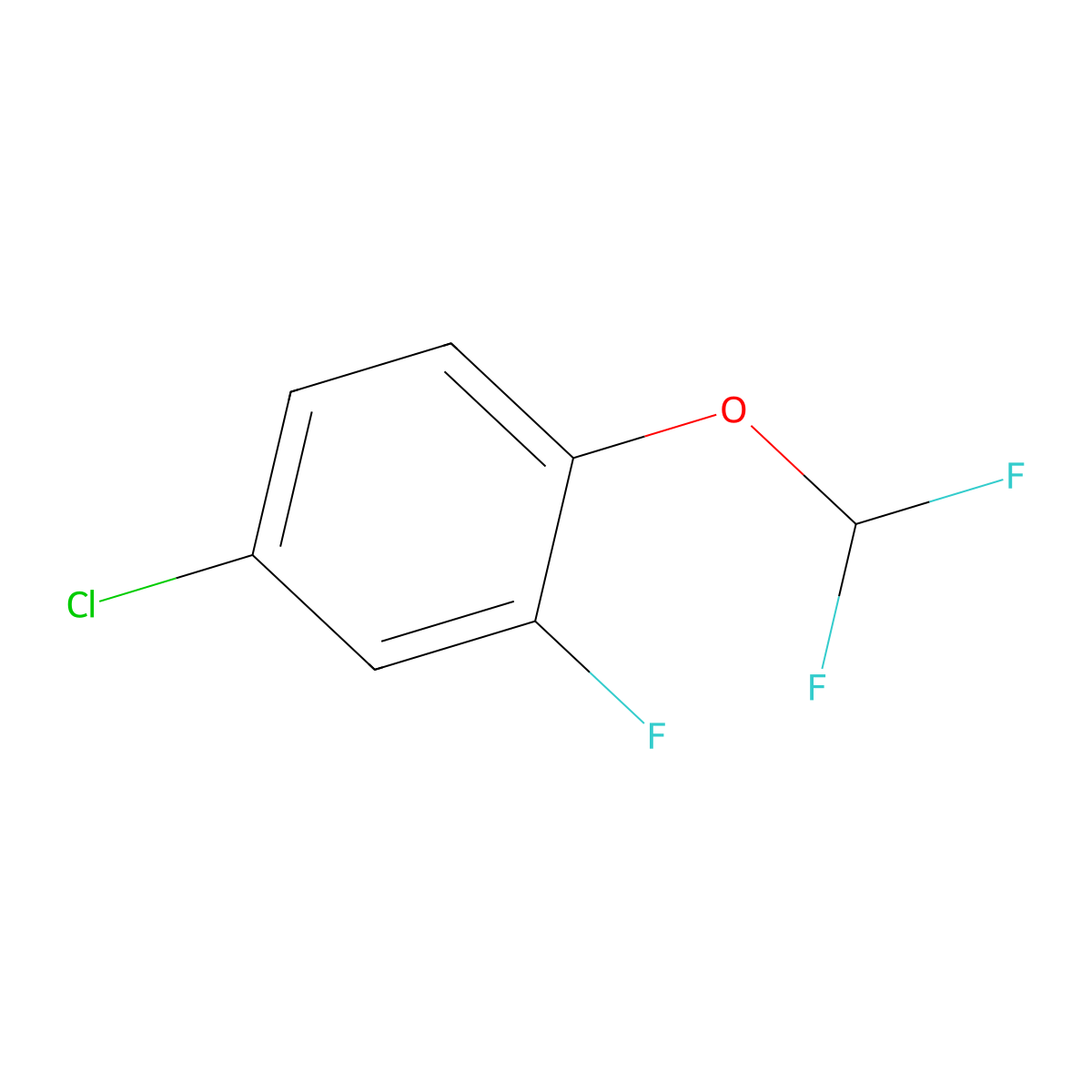 4-Chloro-1-(difluoromethoxy)-2-fluorobenzene molecular structure, CAS 1404194-13-3