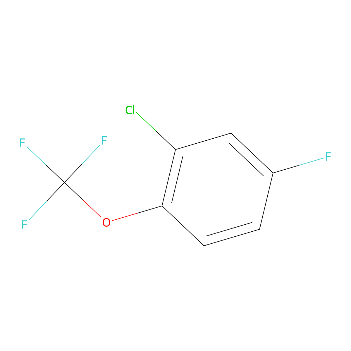 2-Chloro-4-fluoro-1-(trifluoromethoxy)benzene molecular structure, CAS 1404194-16-6