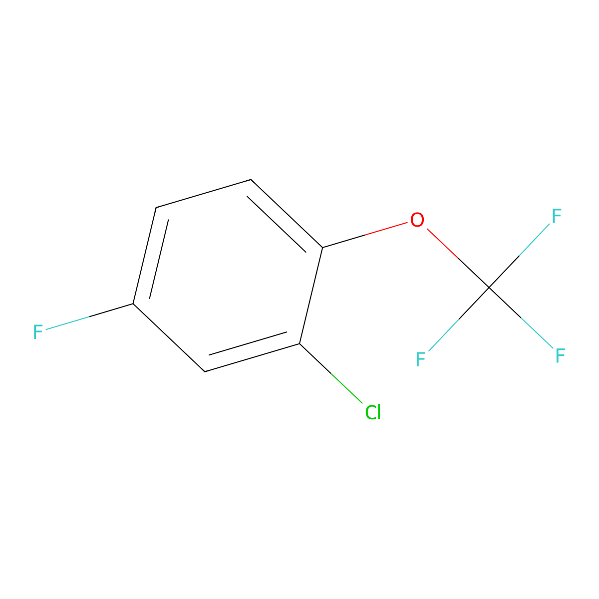 2-Chloro-4-fluoro-1-(trifluoromethoxy)benzene molecular structure, CAS 1404194-16-6