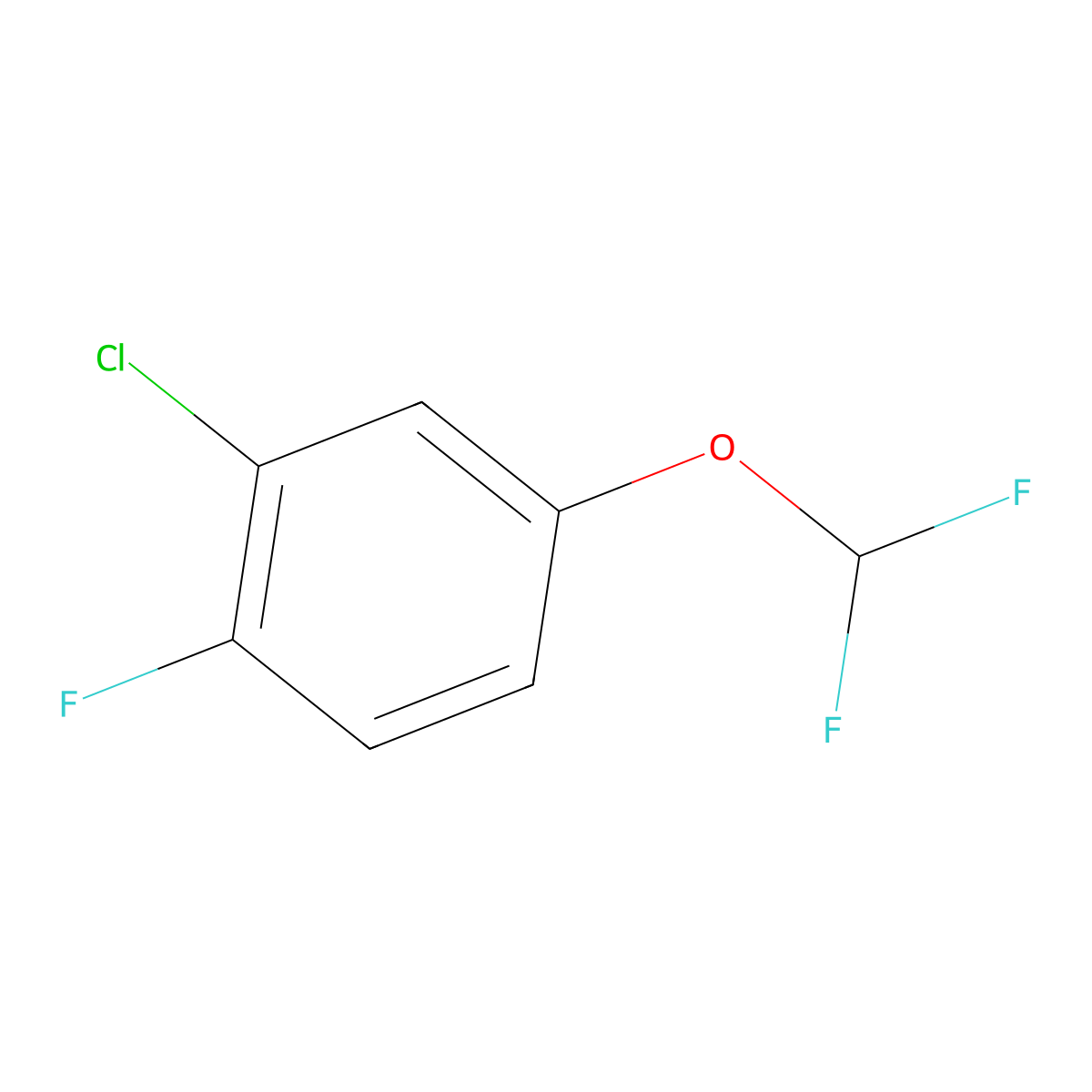 2-Chloro-4-(difluoromethoxy)-1-fluoro-benzene molecular structure, CAS 1404194-23-5