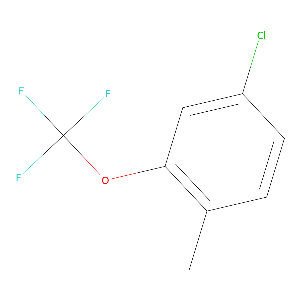 4-Chloro-1-methyl-2-(trifluoromethoxy)benzene molecular structure, CAS 1404194-38-2