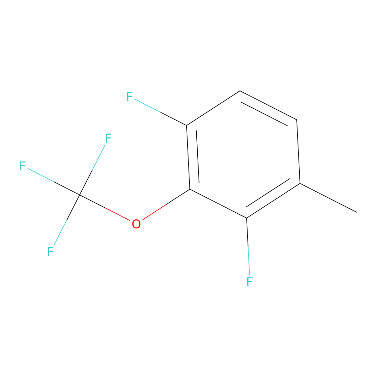 1,3-Difluoro-4-methyl-2-(trifluoromethoxy)benzene molecular structure, CAS 1404194-46-2