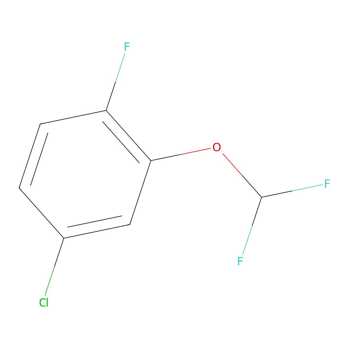4-Chloro-2-(difluoromethoxy)-1-fluorobenzene molecular structure, CAS 1404194-55-3