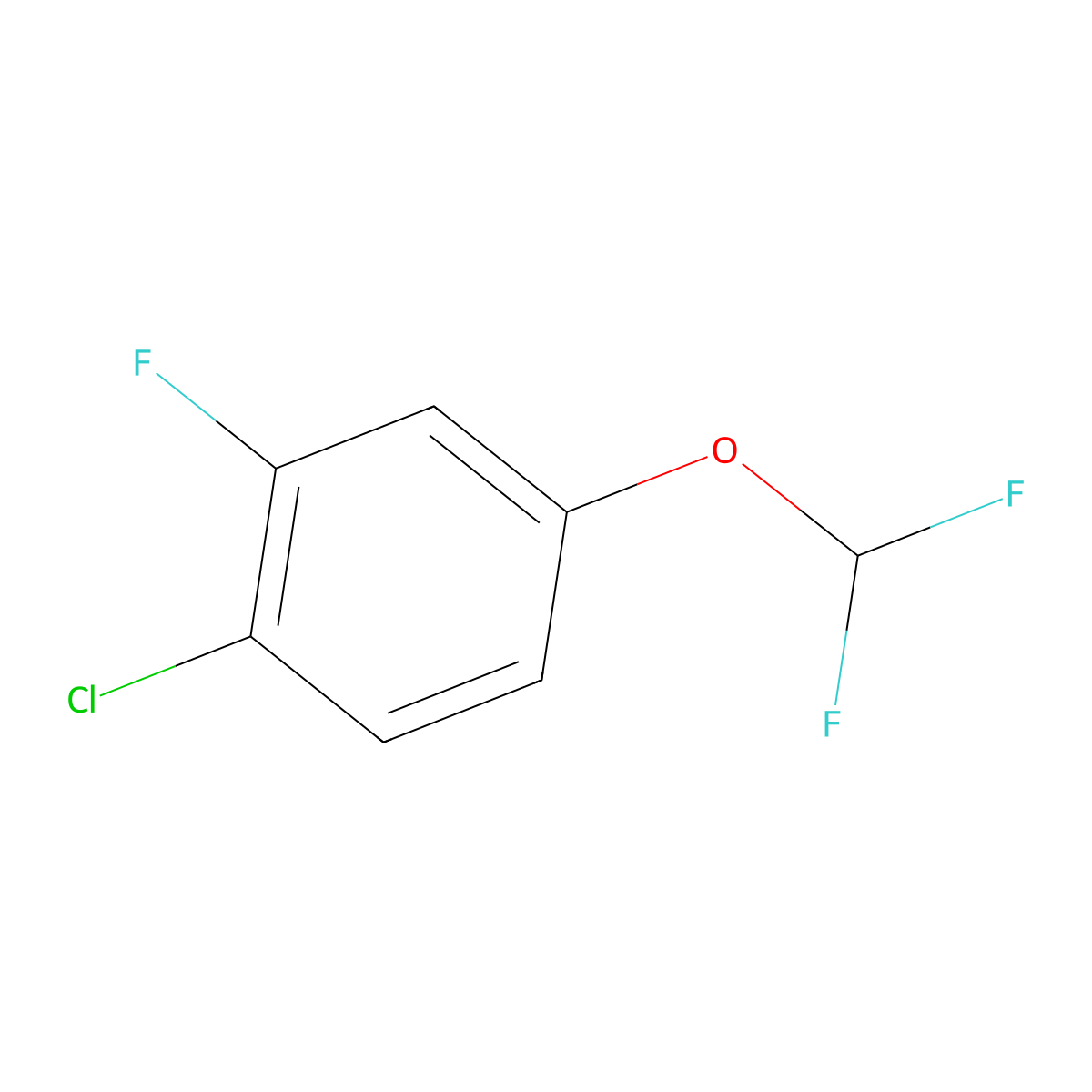 1-Chloro-4-(difluoromethoxy)-2-fluorobenzene molecular structure, CAS 1404194-91-7
