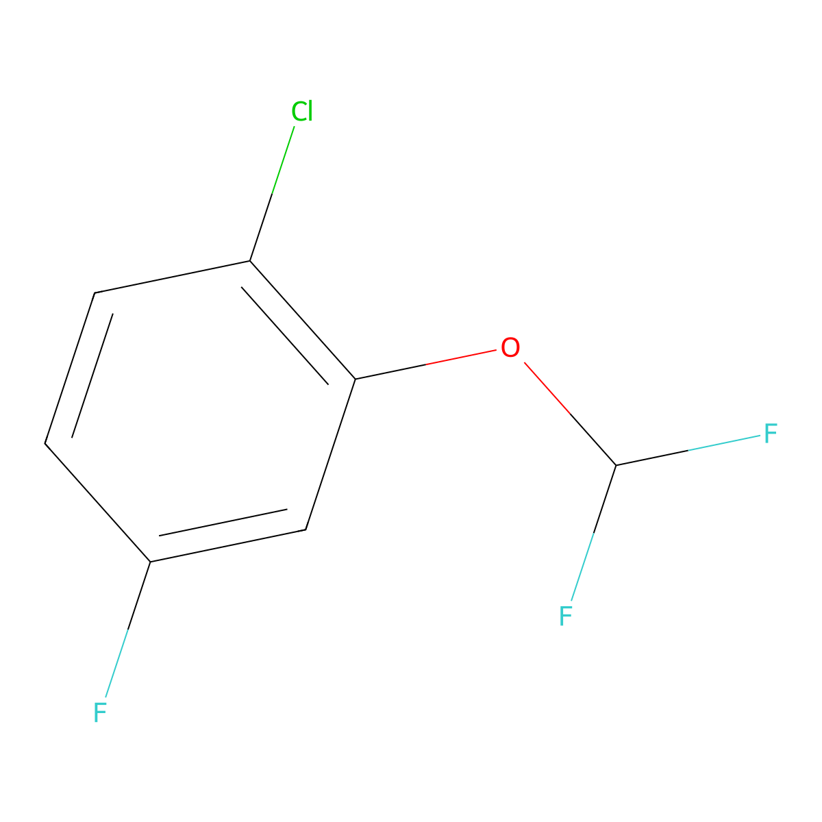1-Chloro-2-(difluoromethoxy)-4-fluorobenzene molecular structure, CAS 1404194-93-9