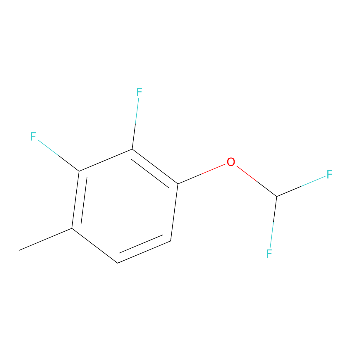 1-(Difluoromethoxy)-2,3-difluoro-4-methyl-benzene molecular structure, CAS 1404195-07-8