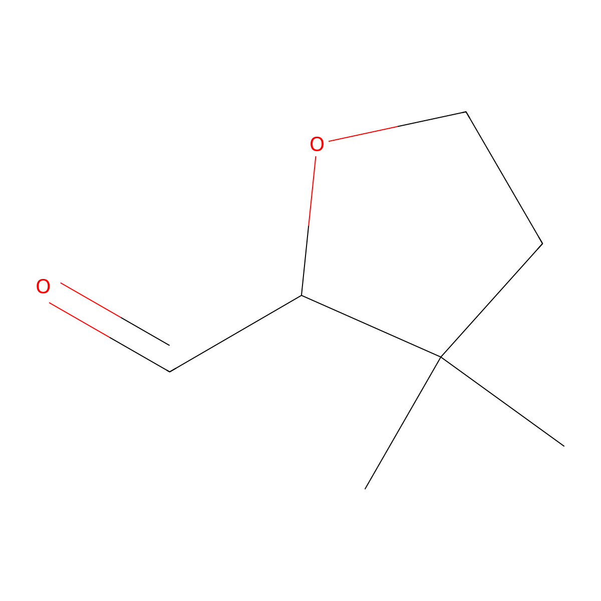 3,3-Dimethyltetrahydrofuran-2-carbaldehyde molecular structure, CAS 1404195-12-5