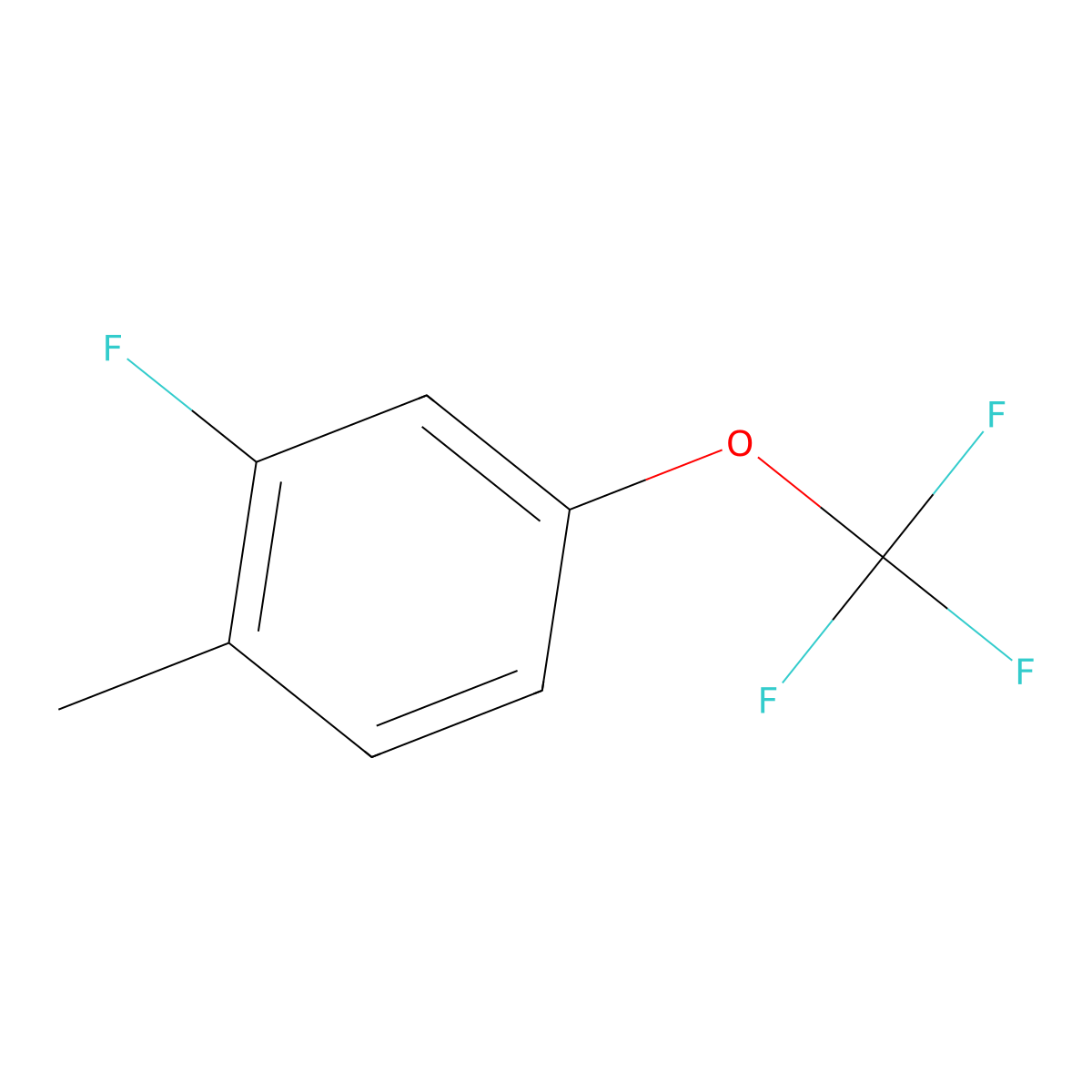 2-Fluoro-1-methyl-4-(trifluoromethoxy)benzene molecular structure, CAS 1404195-14-7