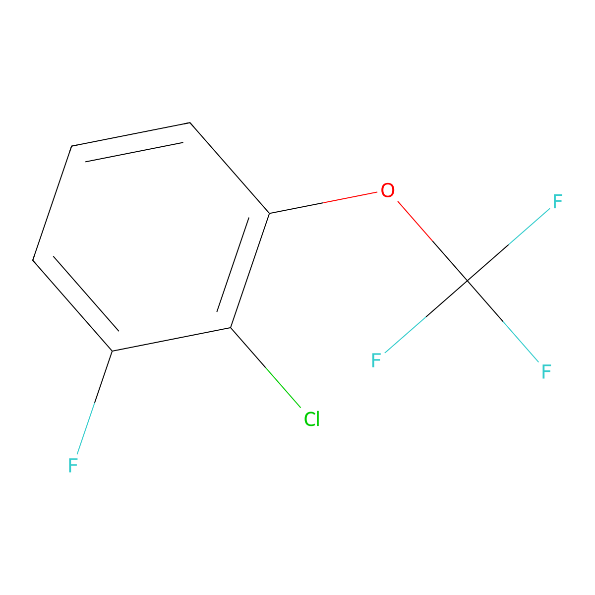 2-Chloro-1-fluoro-3-(trifluoromethoxy)benzene molecular structure, CAS 1404195-18-1