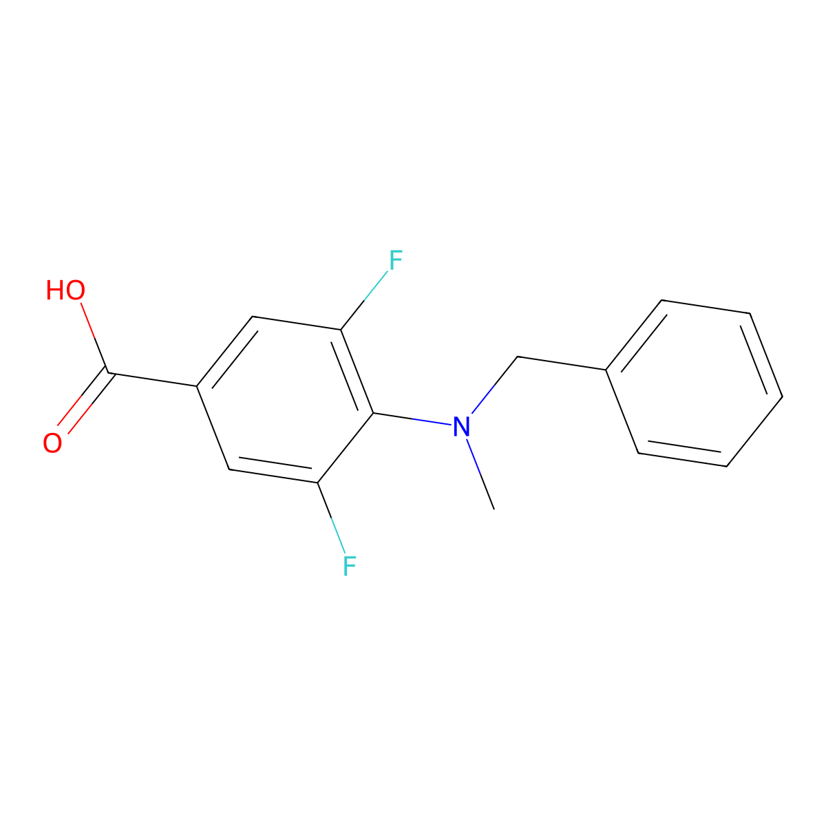 4-(Benzyl(methyl)amino)-3,5-difluorobenzoic acid molecular structure, CAS 1404196-20-8
