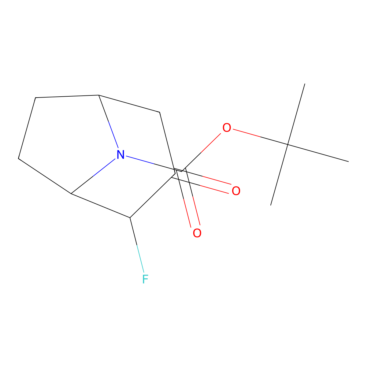 Tert-butyl 2-fluoro-3-oxo-8-azabicyclo[3.2.1]octane-8-carboxylate molecular structure, CAS 1404196-37-7