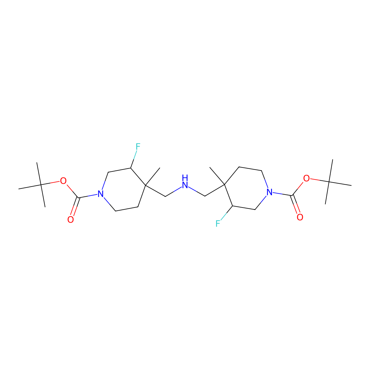 di-tert-butyl 4,4'-Azanediylbis(methylene)bis(3-fluoro-4-methylpiperidine-1-carboxylate) molecular structure, CAS 1404196-62-8