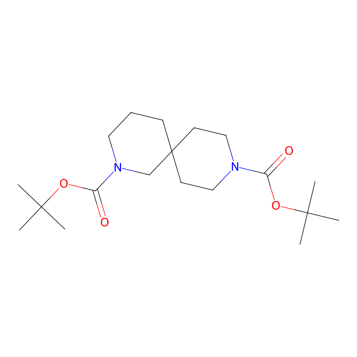 Tert-butyl tert-butyl 2,9-diazaspiro[5.5]undecane-2,9-dicarboxylate molecular structure, CAS 1404196-69-5