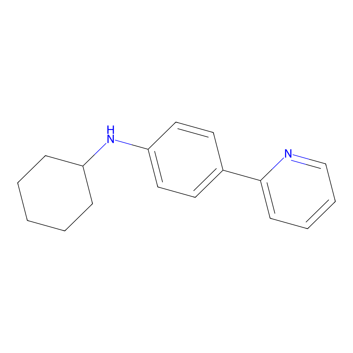 N-Cyclohexyl-4-(pyridin-2-yl)aniline molecular structure, CAS 1404223-78-4
