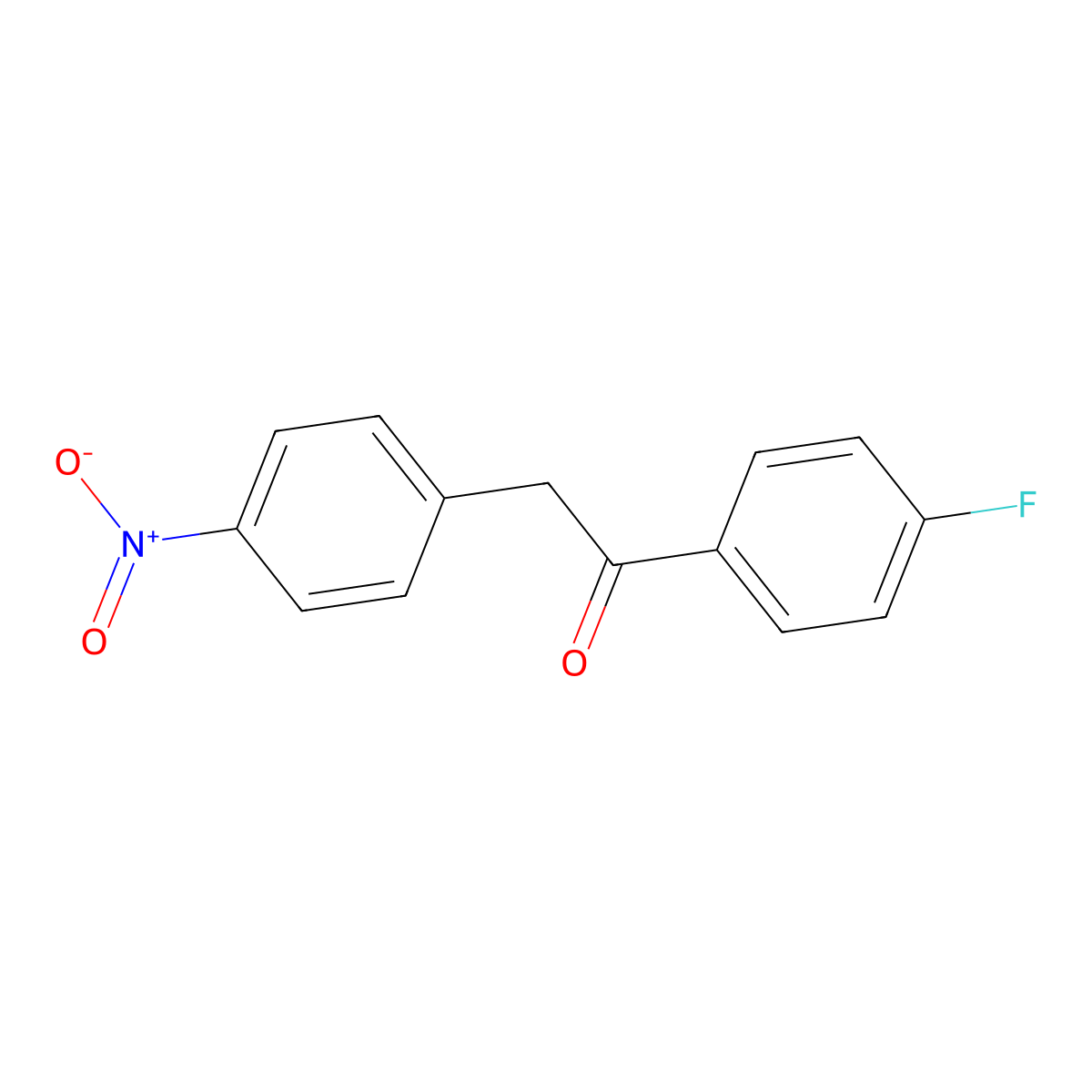 1-(4-Fluorophenyl)-2-(4-nitrophenyl)ethanone molecular structure, CAS 140423-04-7