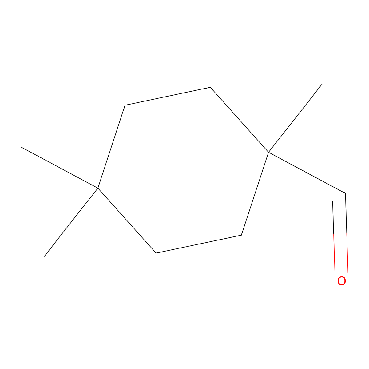 1,4,4-Trimethylcyclohexane-1-carbaldehyde molecular structure, CAS 140423-42-3