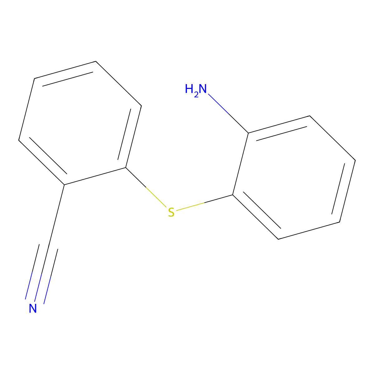 2-(2-Aminophenyl)sulfanylbenzonitrile molecular structure, CAS 140425-65-6