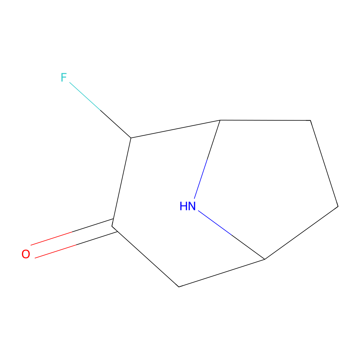 2-Fluoro-8-azabicyclo[3.2.1]octan-3-one molecular structure, CAS 1404286-35-6