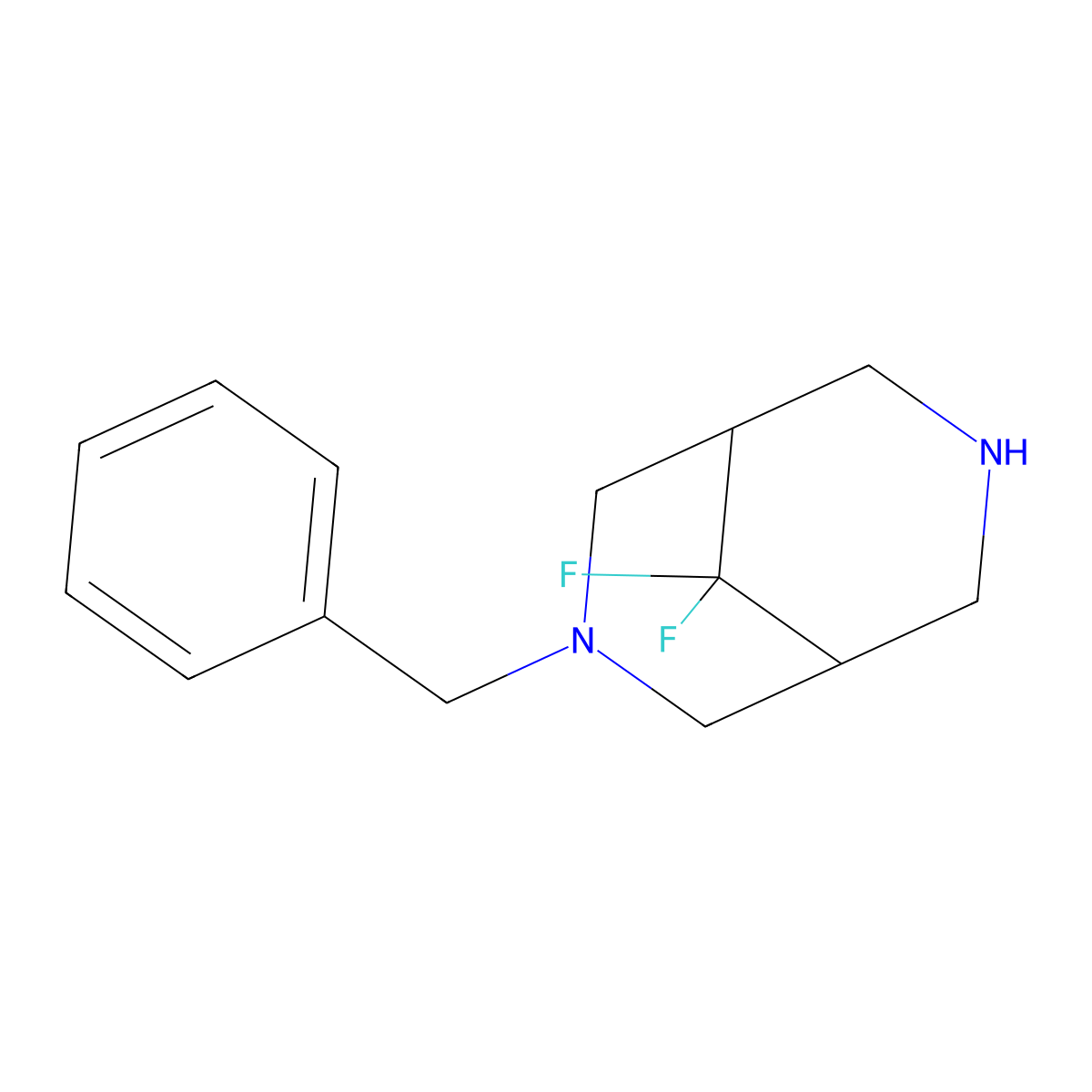 3-Benzyl-9,9-difluoro-3,7-diazabicyclo[3.3.1]nonane molecular structure, CAS 1404286-38-9