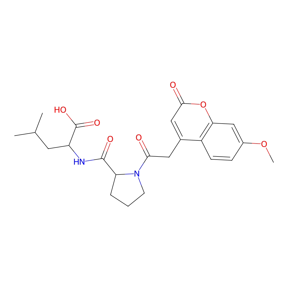 Mca-pro-leu-OH molecular structure, CAS 140430-55-3