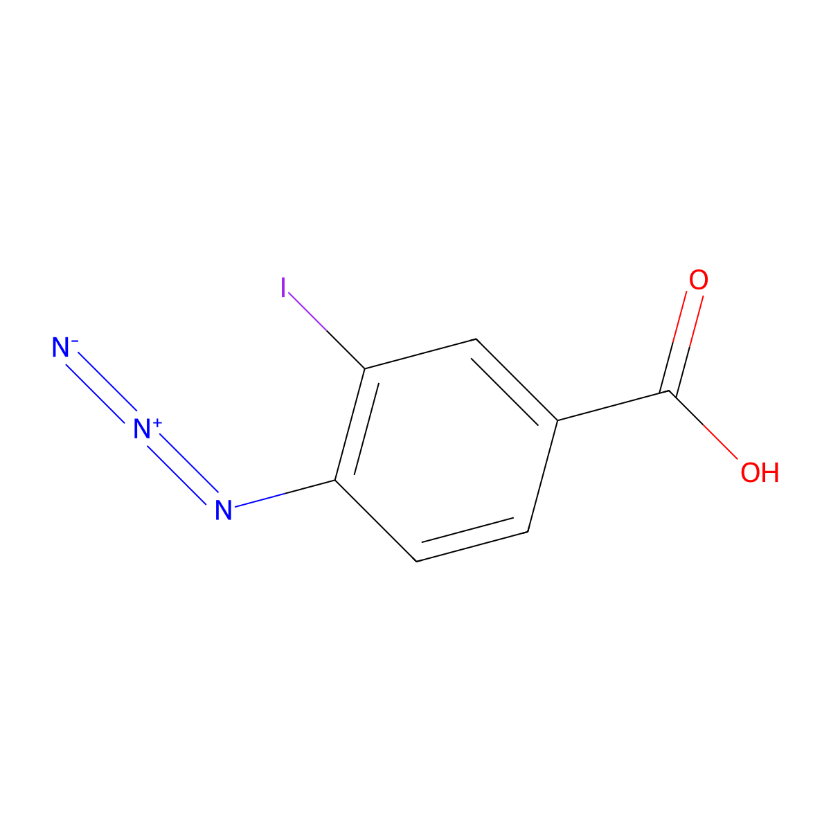 4-Azido-3-iodobenzoic acid molecular structure, CAS 140430-71-3