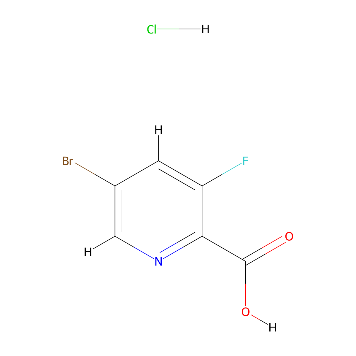 5-Bromo-3-fluoropicolinic acid hydrochloride molecular structure, CAS 1404309-53-0