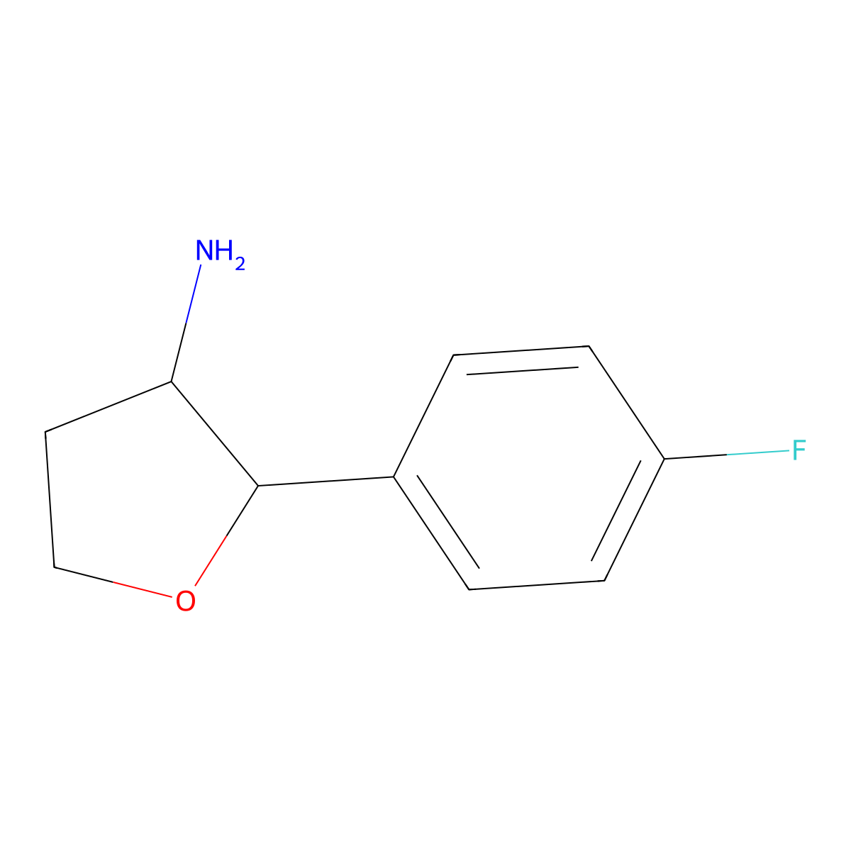 2-(4-Fluorophenyl)tetrahydrofuran-3-amine molecular structure, CAS 1404311-87-0