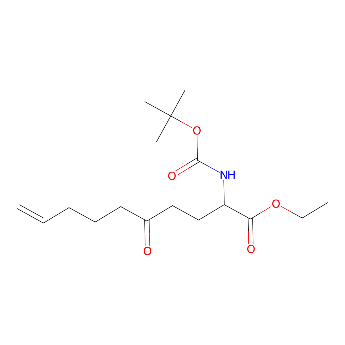 ethyl (2R)-2-(tert-butoxycarbonylamino)-5-oxo-dec-9-enoate molecular structure, CAS 1404311-90-5
